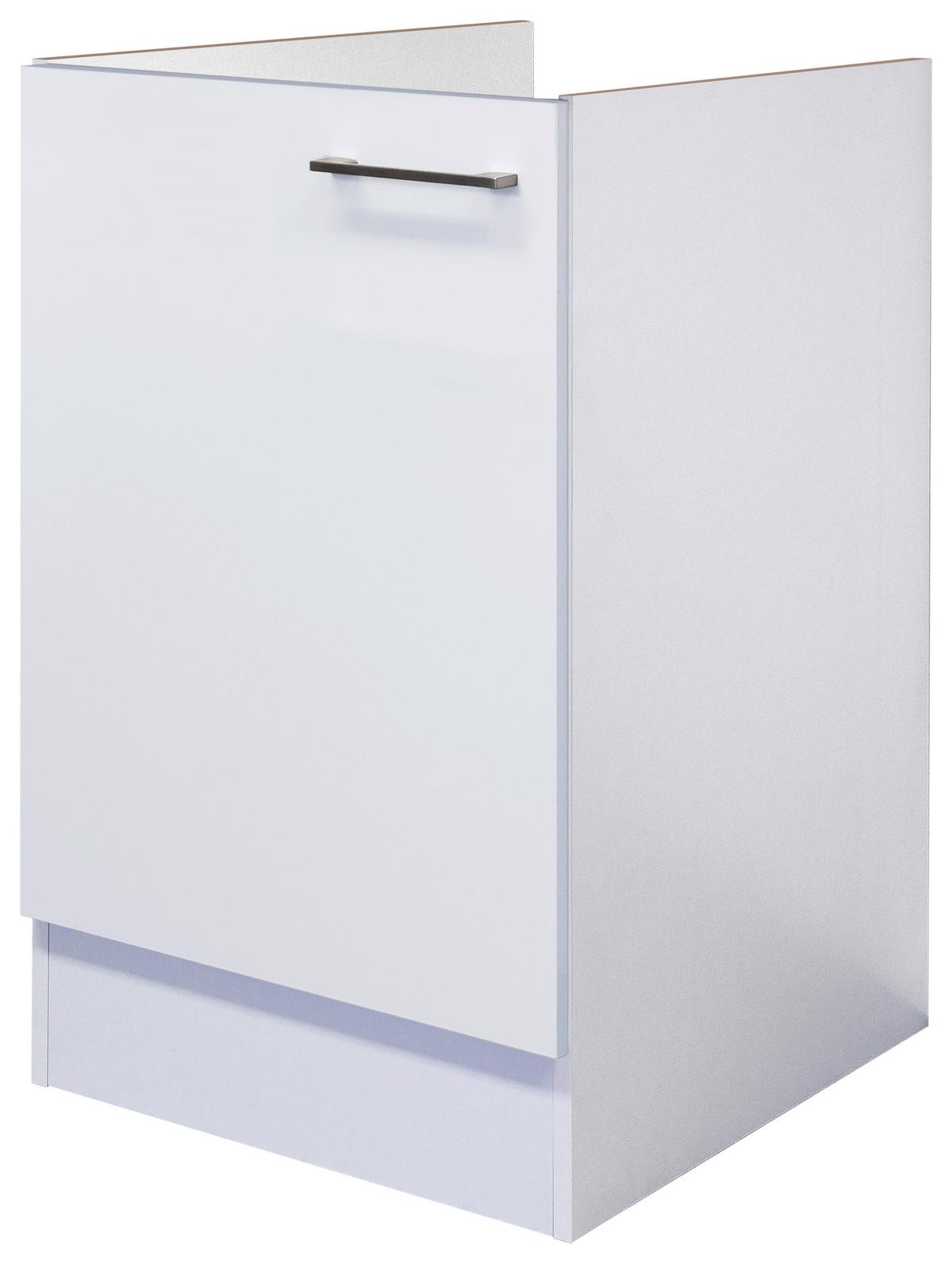 Spülenunterschrank Weiß - Edelstahlfarben/Weiß, MODERN, Holzwerkstoff/Metall (50/82/60cm) - FlexWell