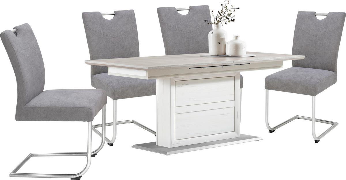 STÓŁ DO JADALNI CAMRON   -HOM IN- - biały/szary, Lifestyle, materiał drewnopochodny (160-200/90/76,2cm) - Hom`in