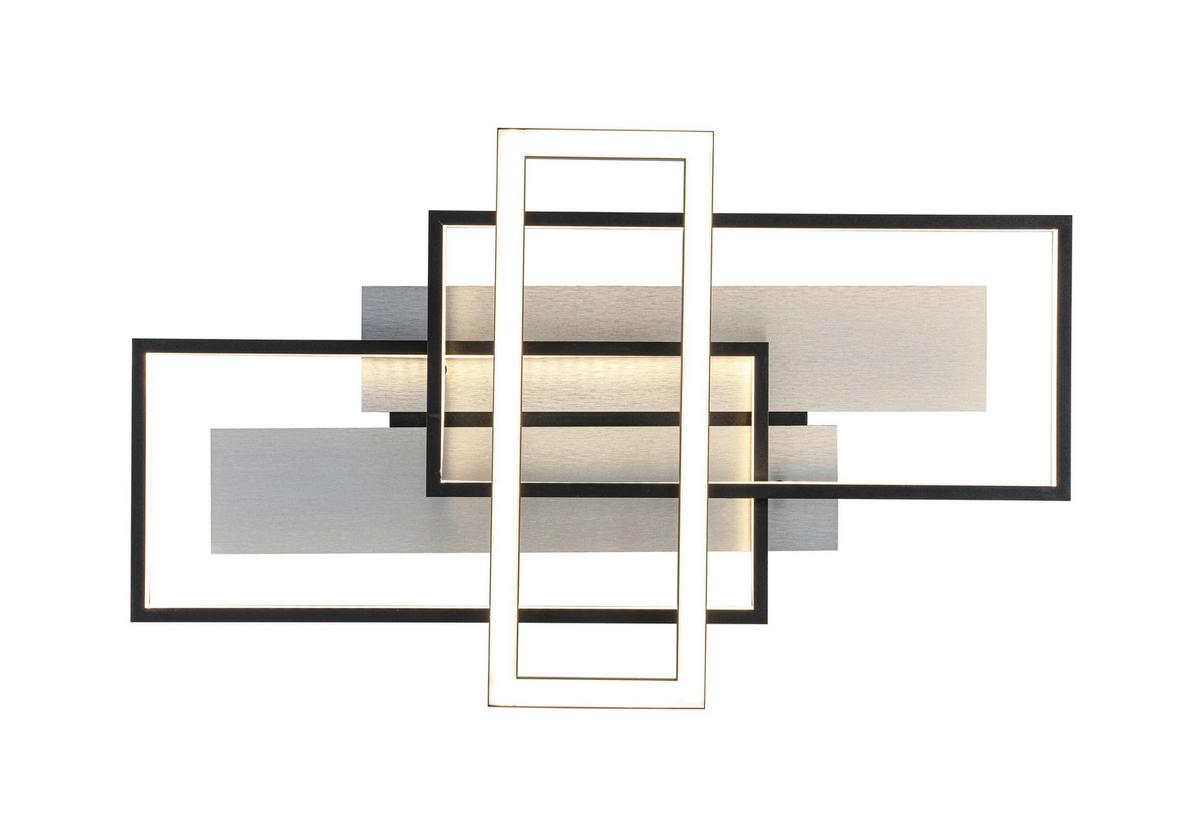 Stropna Led-svetilka Amor - srebrne barve/črna, Moderno, kovina/umetna masa (66/40/7cm) - Mömax