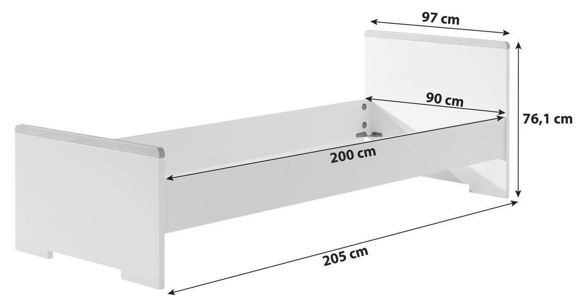BETT London 90x200 cm Anthrazit - Anthrazit, MODERN, Holzwerkstoff (90/200cm) - MID.YOU