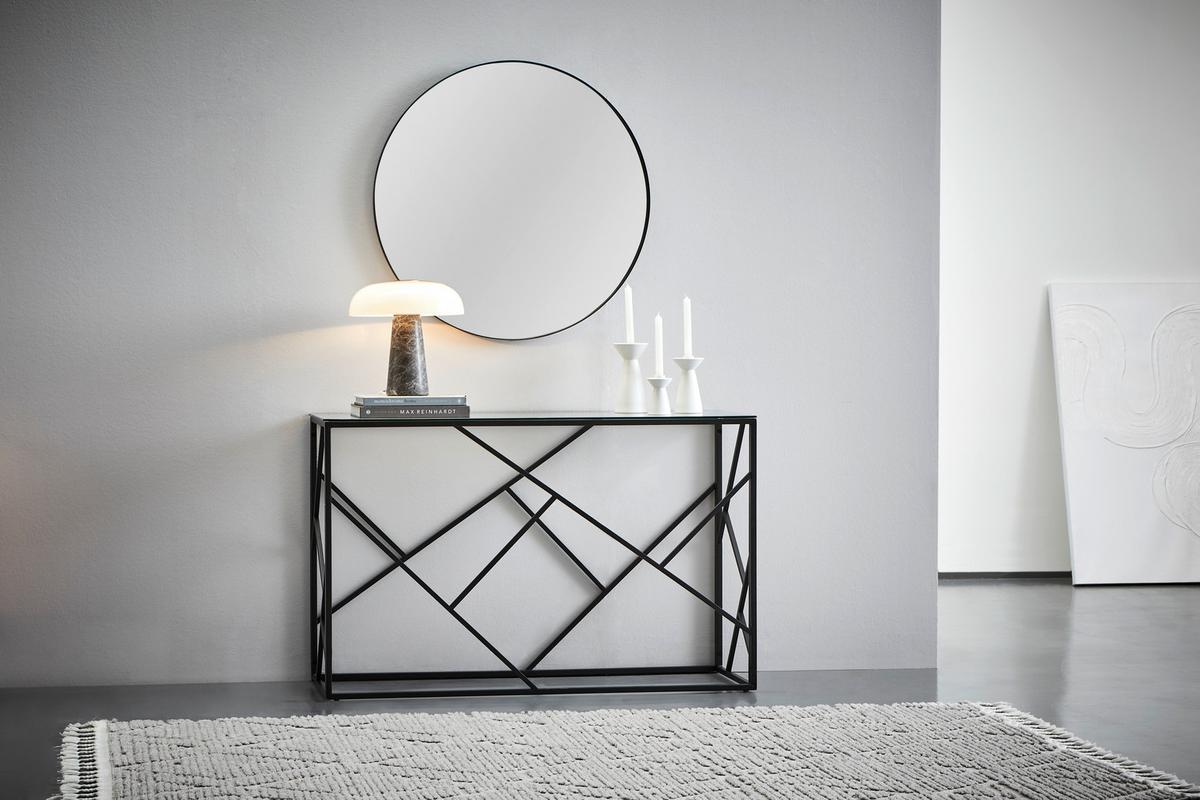 LUSTRO ŚCIENNE KATIE - czarny, Trend, materiał drewnopochodny/metal (60/60/4cm) - Landscape