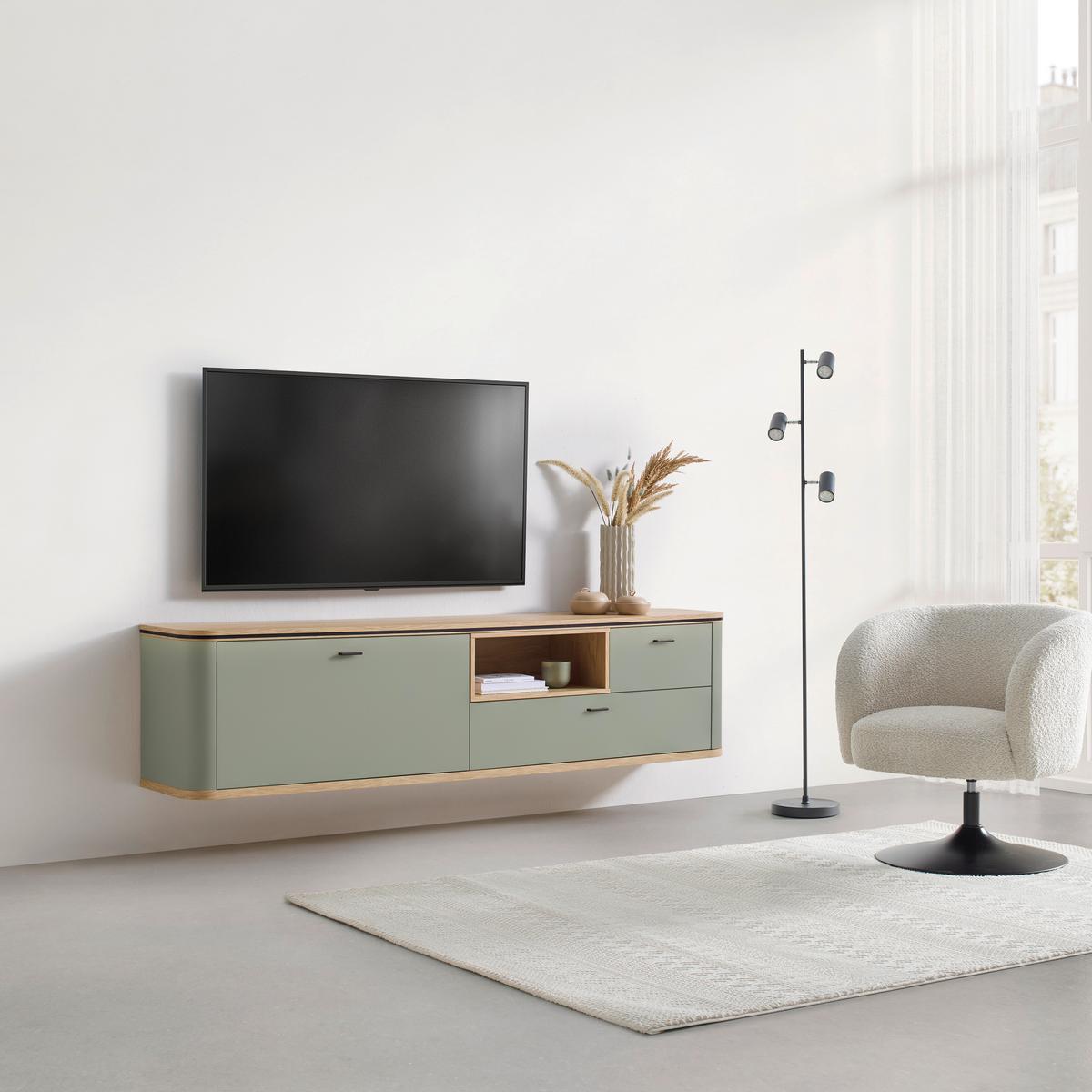 HÄNGEELEMENT LAGOS -EXKLUSIV- - Salbeigrün/Anthrazit, Modern, Holzwerkstoff/Kunststoff (210,2/51,3/37,5cm) - Premium Living
