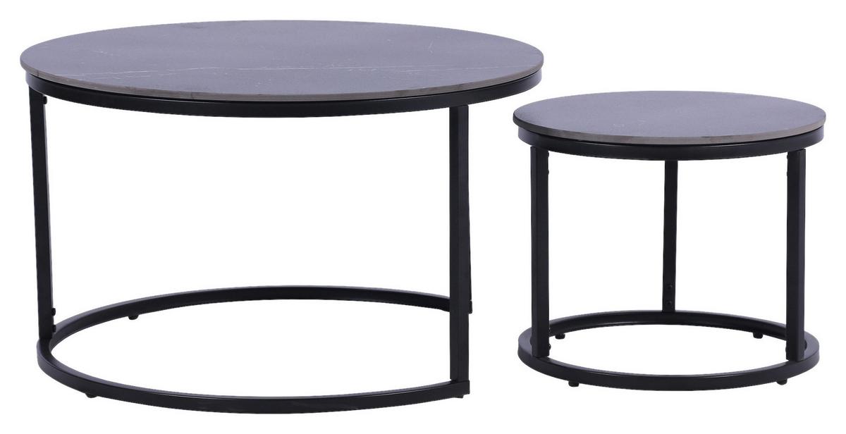 Klubska Miza Seoul, Črna - črna, Moderno, kovina/keramika (75/45/75cm)