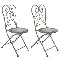 Gartenklappstuhl-Set 2er- Set Provence Grau - Anthrazit/Beige, Basics, Keramik/Metall (38/91/38cm) - Acamp