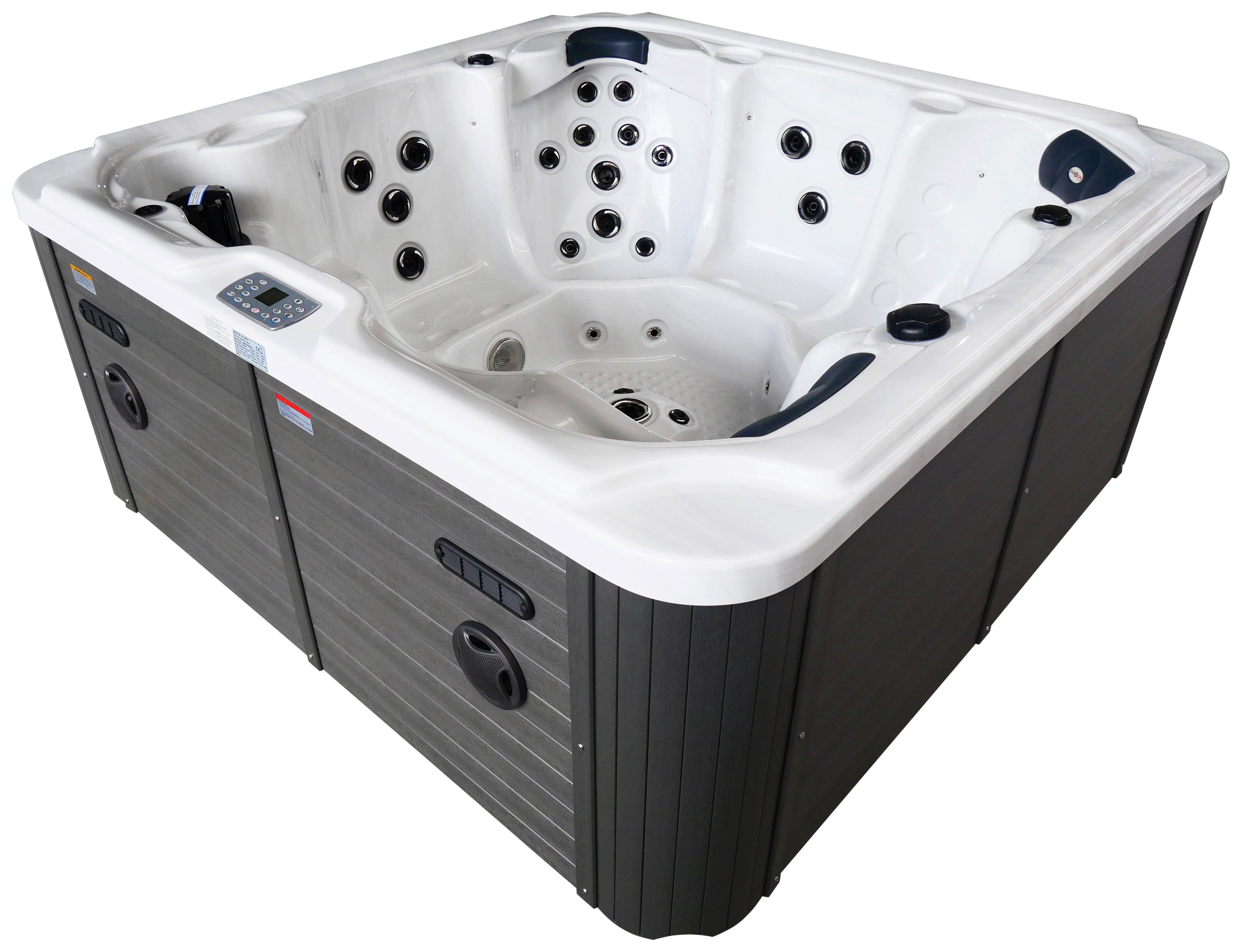 Whirlpool Outdoor Set Schwarz/Weiß ca. 210x95x210cm - Schwarz/Weiß, Basics, Kunststoff (210/95/210cm)