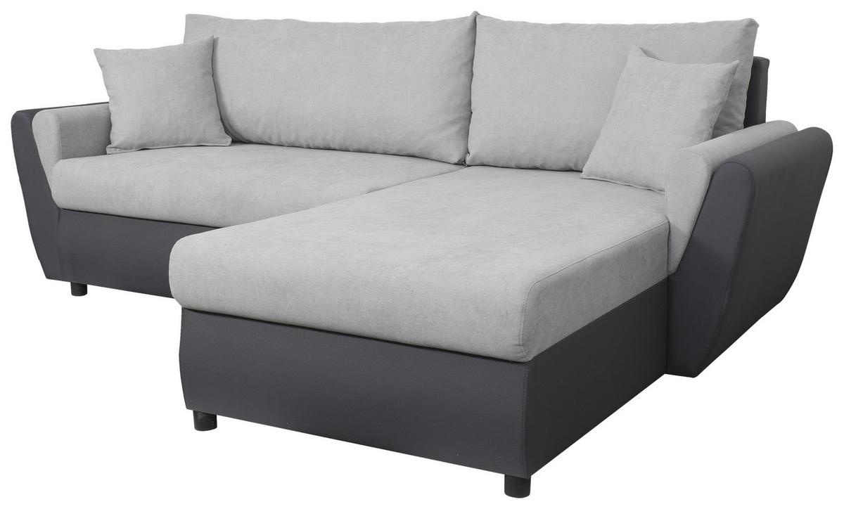 Sedežna Garnitura Lugano 2, Siva, Ležišče, Predal - siva/črna, Konvencionalno, umetna masa/tekstil (229/86/167cm) - Mömax