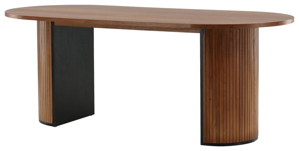 ESSTISCH BIANCA - Schwarz/Naturfarben, Design, Holz/Holzwerkstoff (200/90/75cm) - Livetastic