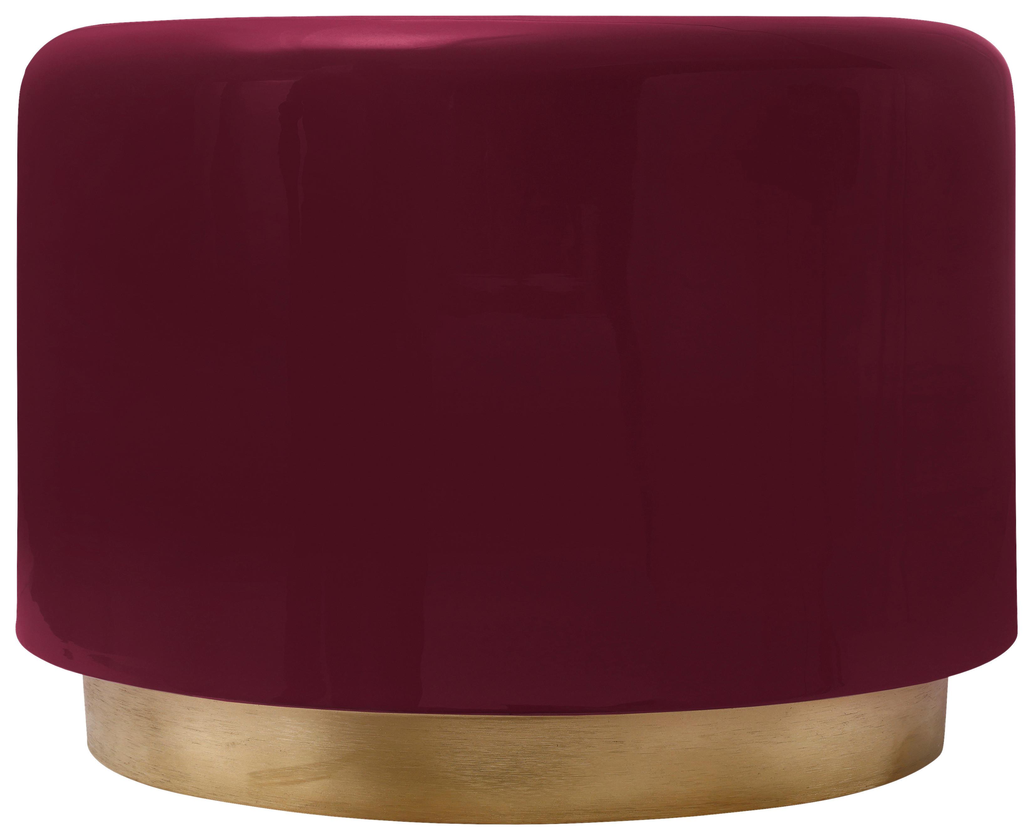 BEISTELLTISCH ART DECO 275 BEERE - Beere/Goldfarben, Design, Metall (51,5/43cm) - Kayoom