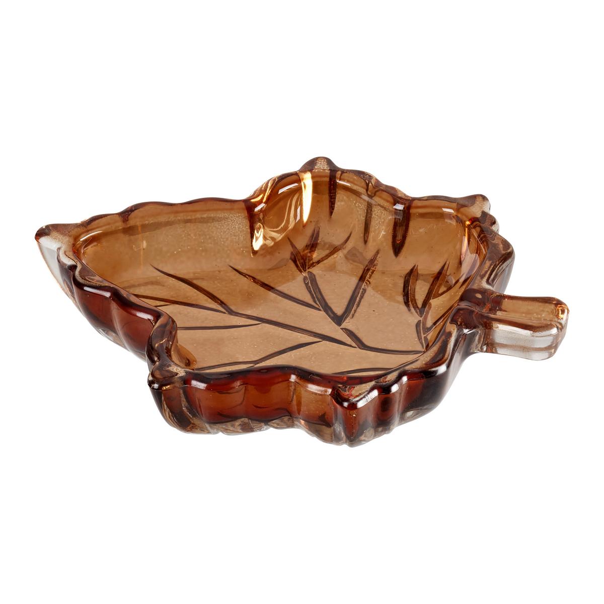 Dekoteller Marleen Braun - Braun, Konventionell, Glas (14/2/11.5cm) - Modern Living