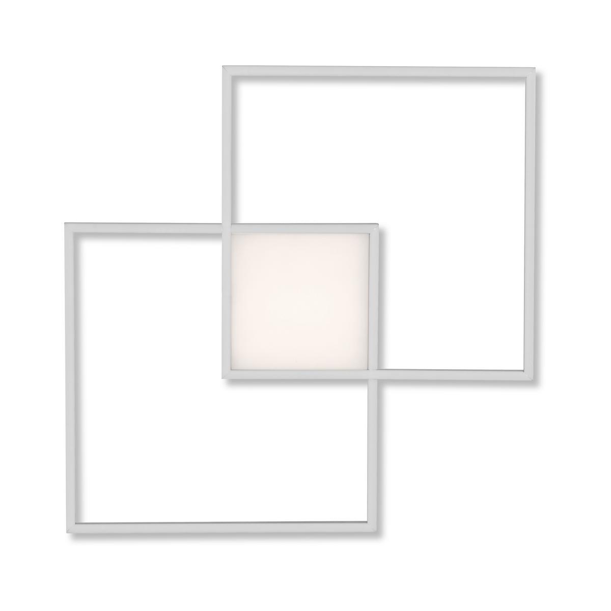 Stropna Led-svetilka Asmin, Srebrna, 2 X 16,5 W - srebrne barve, kovina/umetna masa (60/60/5,3cm)