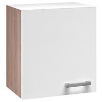 Küchenoberschrank Lexa Weiss/Eiche - Alufarben/Weiß, MODERN, Holzwerkstoff/Kunststoff (50/55/32cm) - Based