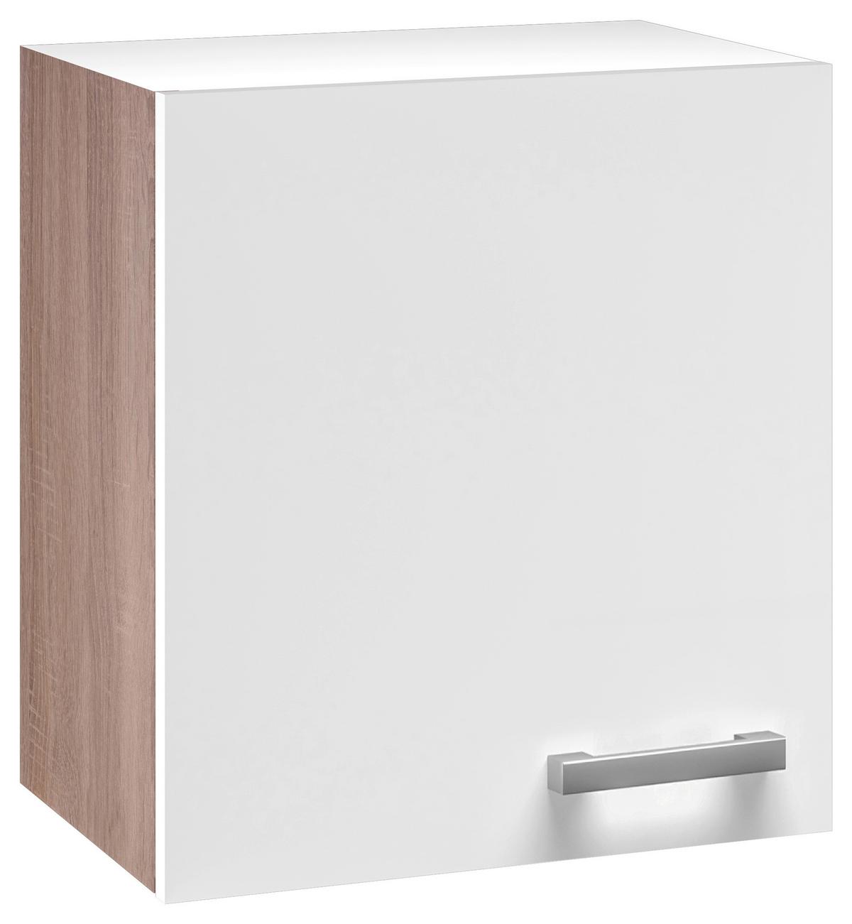 Küchenoberschrank Lexa Weiss/Eiche - Alufarben/Weiß, MODERN, Holzwerkstoff/Kunststoff (50/55/32cm) - Based