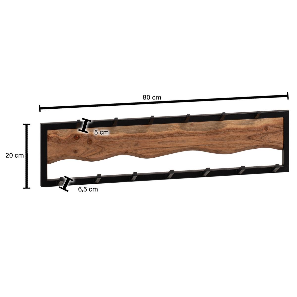 WANDGARDEROBE WL6.769 - Schwarz/Braun, Lifestyle, Holz/Metall (80/20/8cm) - MID.YOU