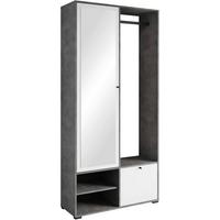 Predsoba Dino, Bela, Antracit - bela/antracit, Trend, leseni material (90/190/33cm) - MID.YOU