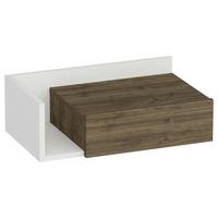 NACHTTISCH HEPHAISTOS - Weiss/Walnussfarben, Design, Holzwerkstoff (60/21,4/35cm) - MID.YOU