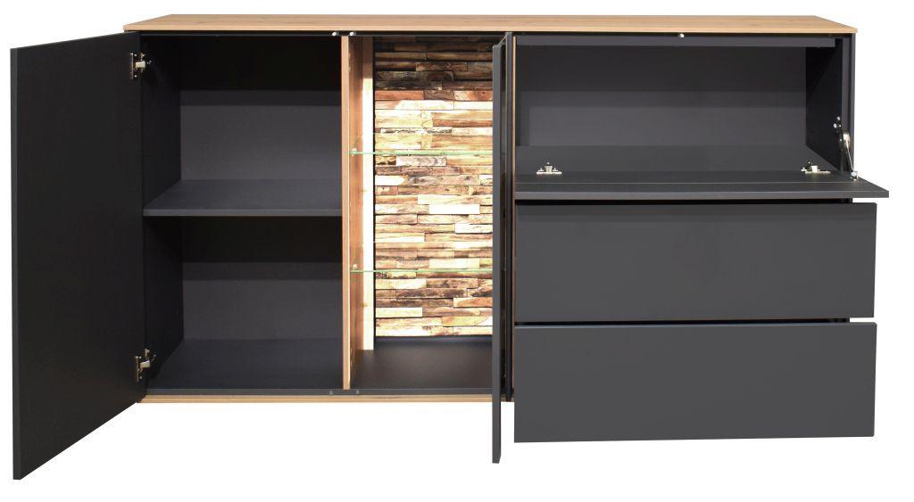 Servantă COMO - stejar Artisan/antracit, Modern, material pe bază de lemn (169/89/42cm) - Premium Living