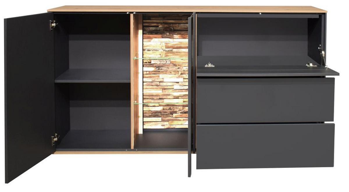Servantă COMO - stejar Artisan/antracit, Modern, material pe bază de lemn (169/89/42cm) - Premium Living