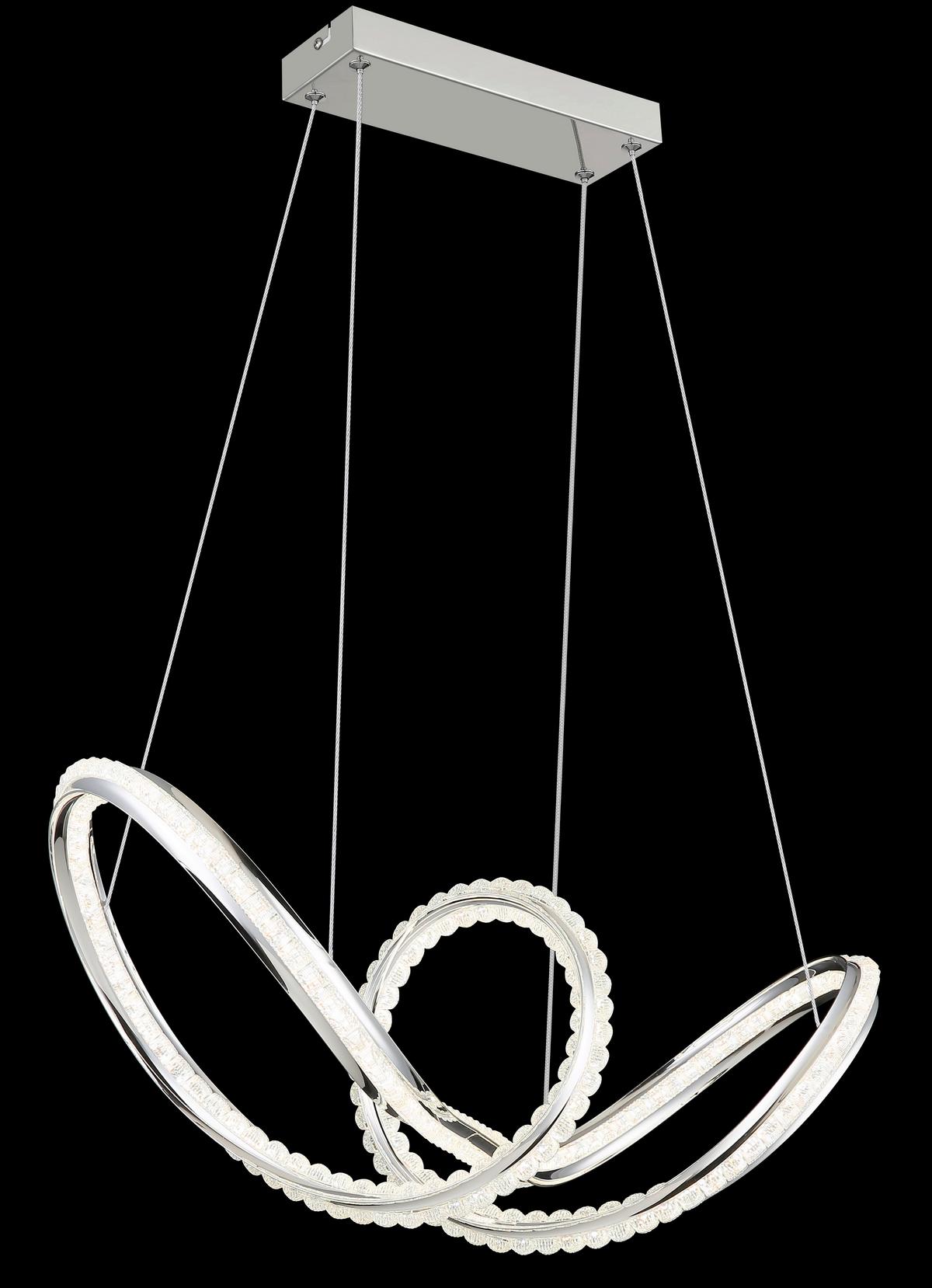 Led-hängeleuchte 67440h Evangeline - Klar/Chromfarben, Design, Kunststoff/Metall (60/28/120cm) - Globo