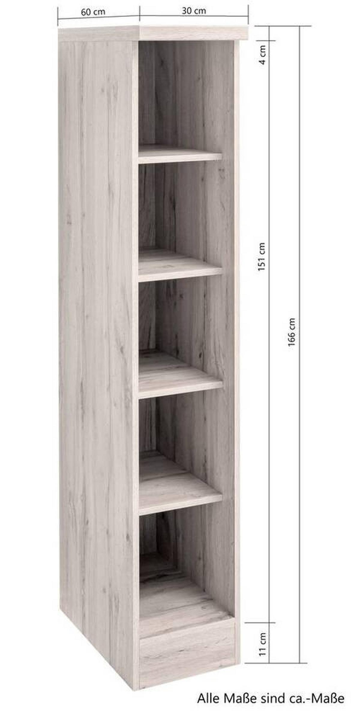 Regal Turin ca. 30x166 cm Graphit - Graphitfarben, Design, Holzwerkstoff (30/166/60cm) - Held