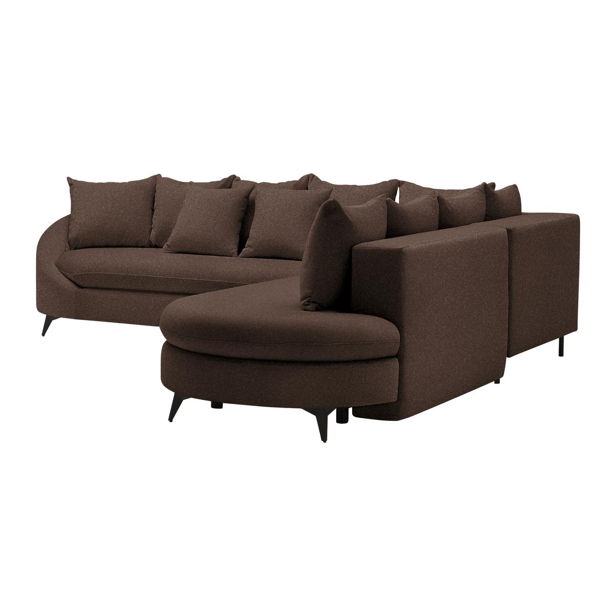 Ecksofa Axel Braun - Schwarz/Braun, MODERN, Textil/Metall (291/87/250cm) - Mömax