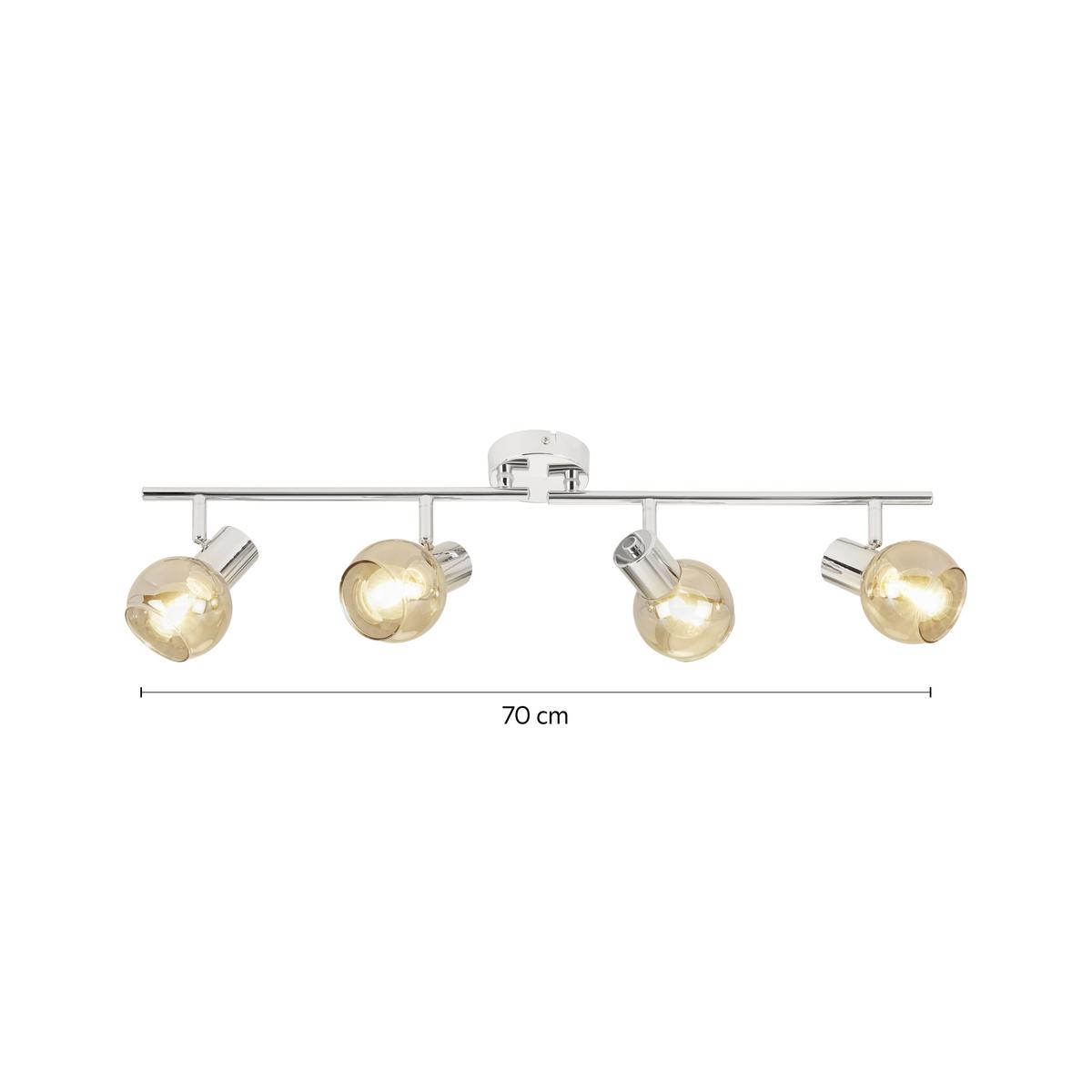 Deckenleuchte Rolli max. 40 Watt - Grau, Lifestyle, Glas/Metall (70cm) - Premium Living