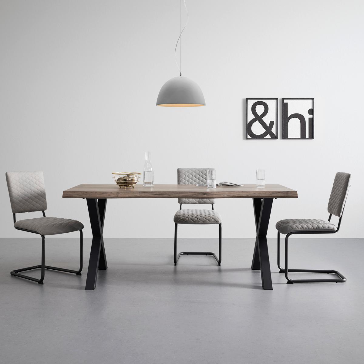 Jedilna Miza Rico, Barva Hrasta - črna/barve hrasta, Moderno, kovina/leseni material (180/90/76cm) - Bessagi Home