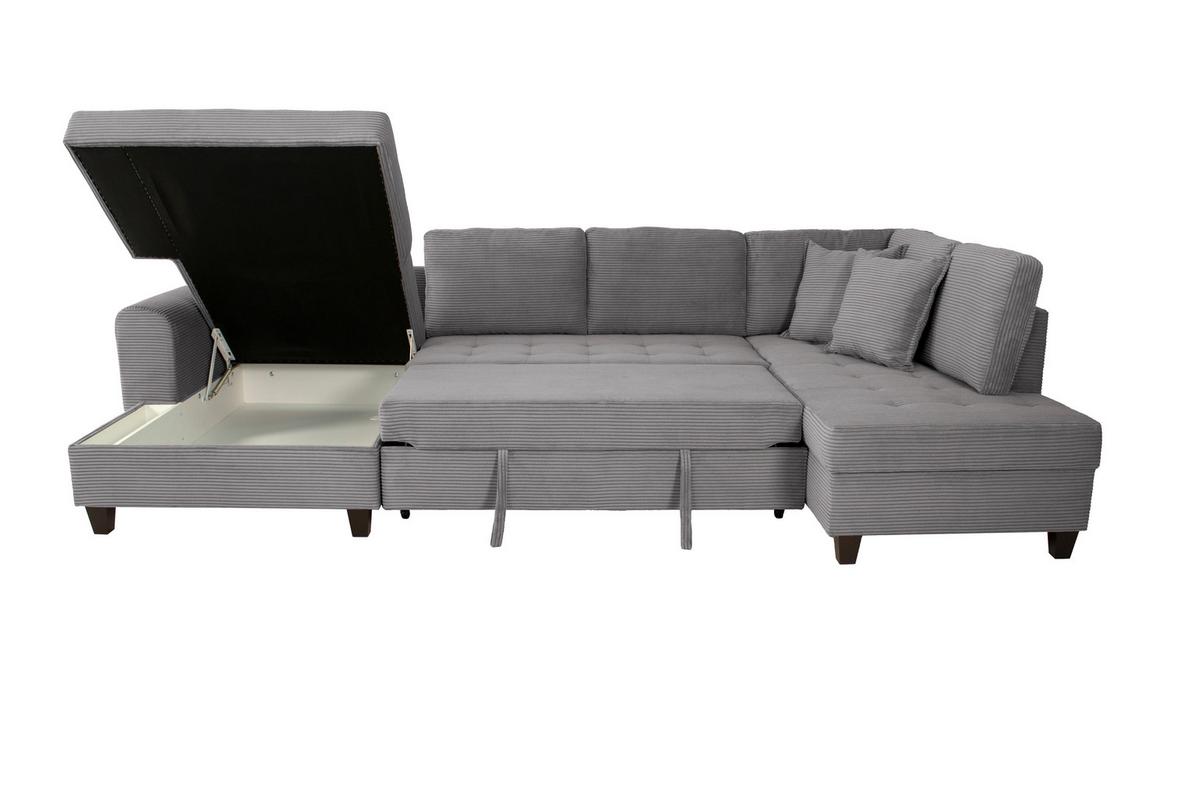 Kutna Garnitura Moritz - siva, Trend, tekstil (155/324/178cm) - Modern Living