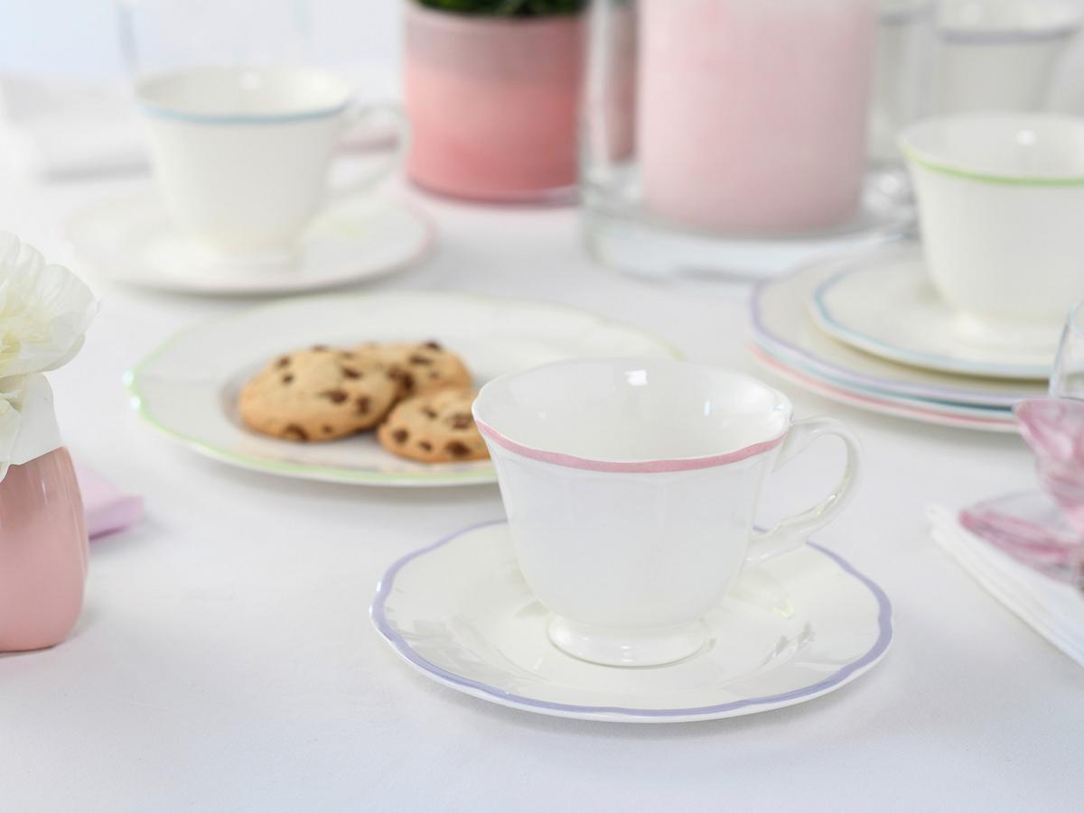 Servis Za Kavu Florine 12/1 - svijetlo ružičasta/boje limete, Basics, keramika - Creatable