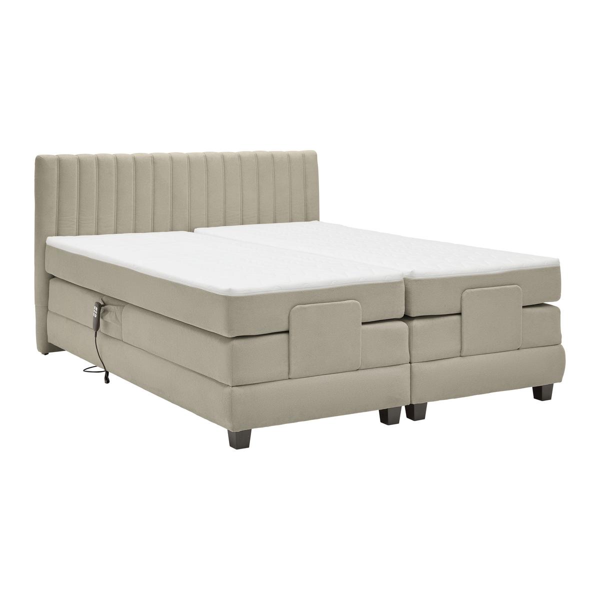 Boxspringbett Dixon Cappuccino ca. 160x200cm - Schwarz/Cappuccino, Konventionell, Holz/Holzwerkstoff (160/200cm) - Premium Living