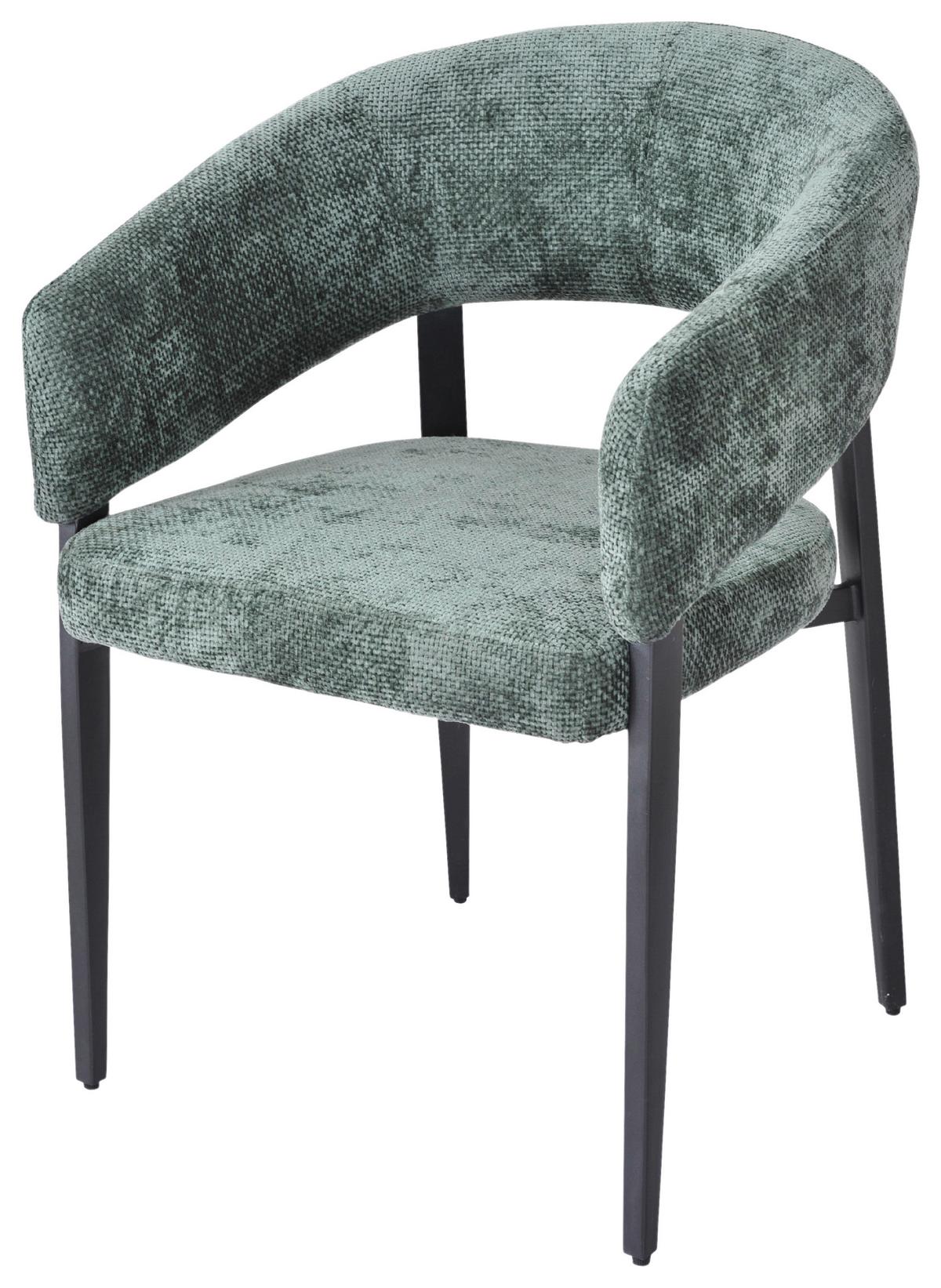 Stolica Astra - siva/zelena, Moderno, metal/tekstil (59,5/83/58,5cm) - Premium Living