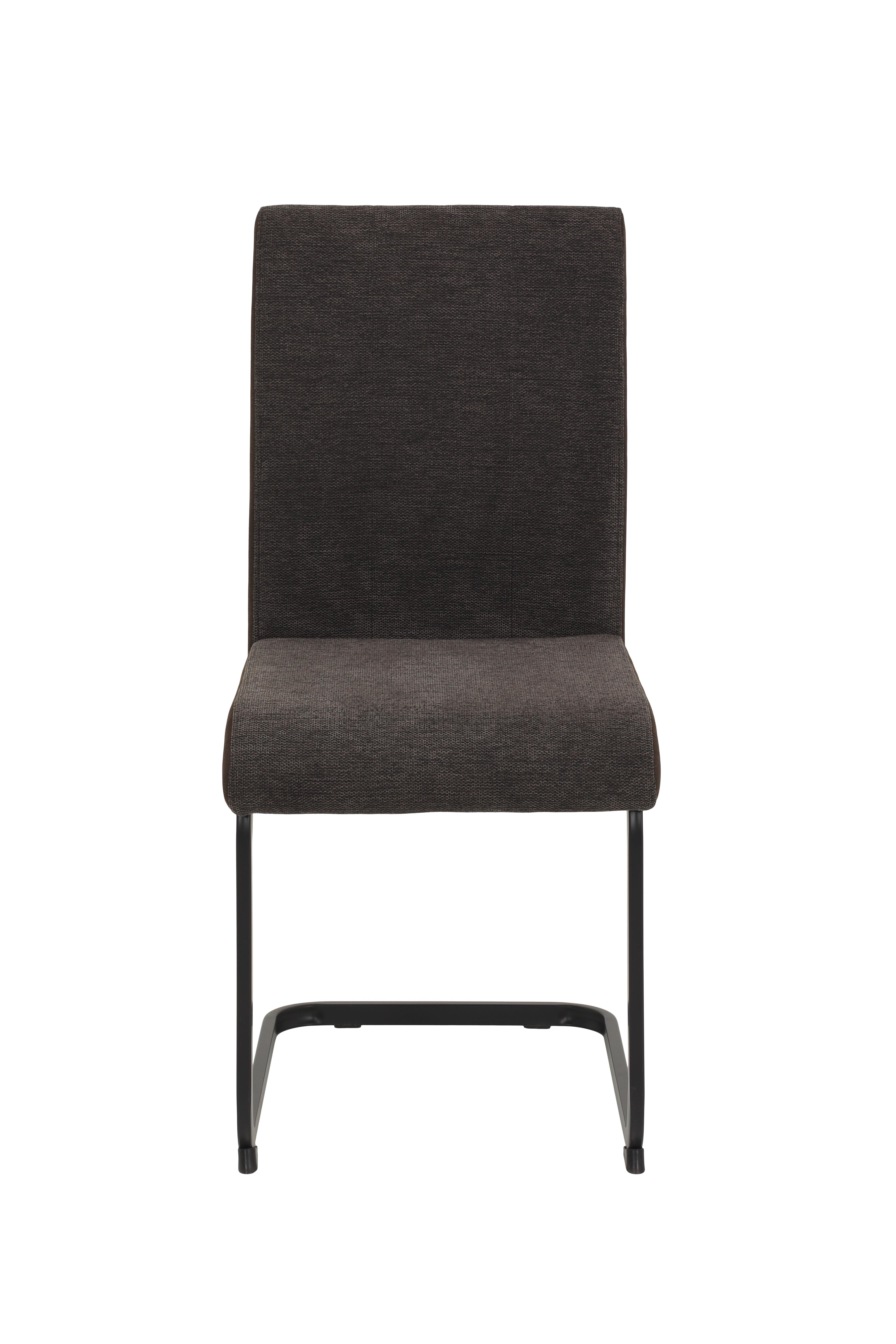 SCHWINGSTUHL-SET LINN S 4ER-SET - Schwarz/Braun, MODERN, Textil/Metall (43/92/52cm) - MID.YOU
