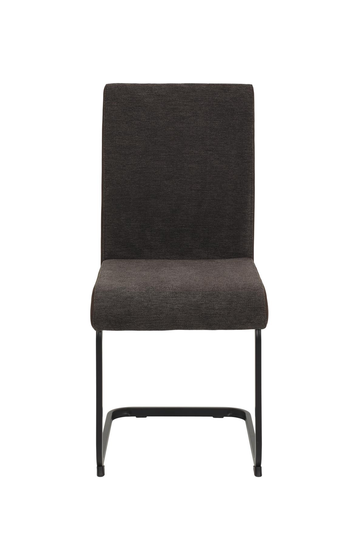 SCHWINGSTUHL-SET LINN S 4ER-SET - Schwarz/Braun, MODERN, Textil/Metall (43/92/52cm) - MID.YOU