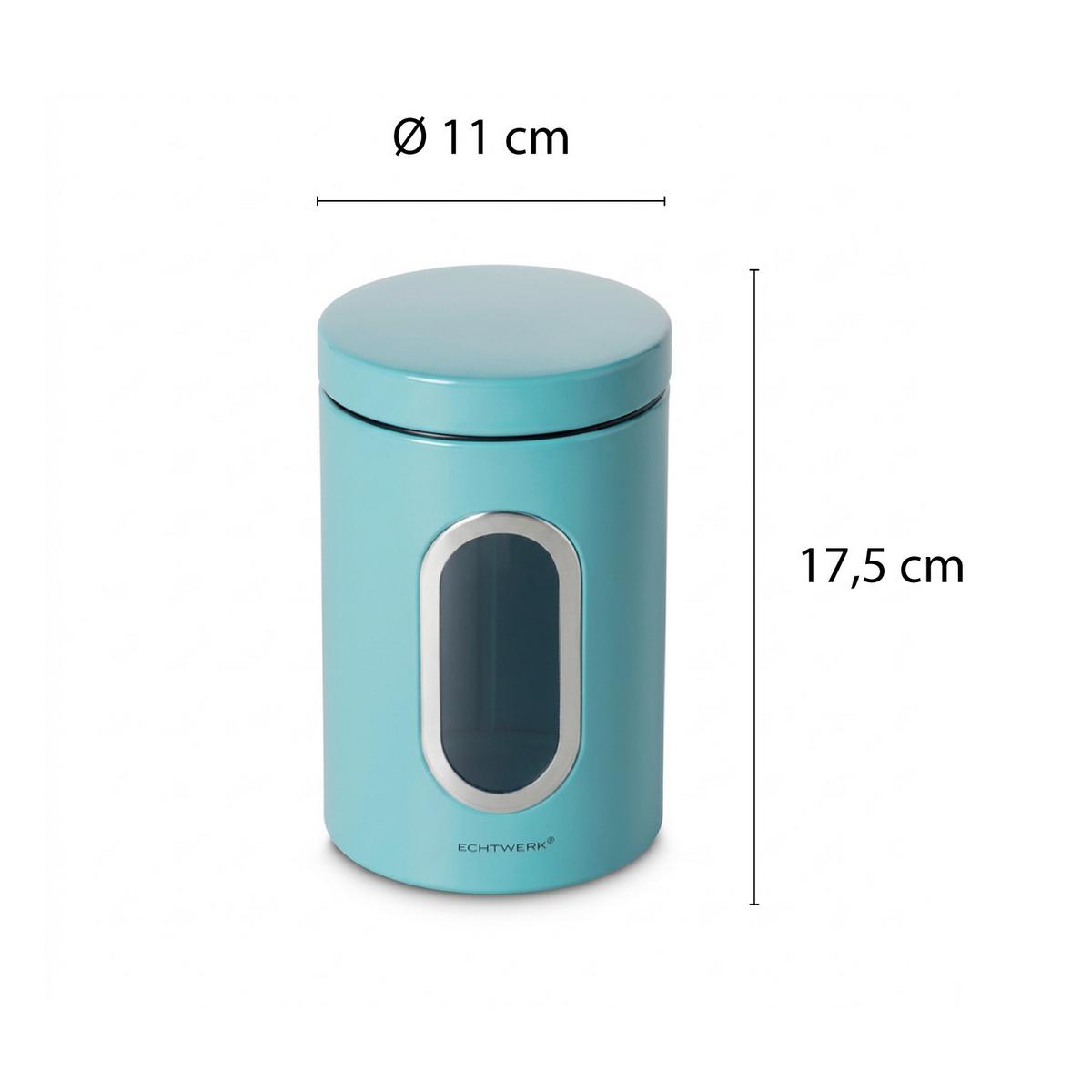 Ételtároló Készlet Vorratsdosen Set, Ew-Cs-1071-3 - világoskék/türkiz, Basics, fém (11/17.5cm) - Echtwerk