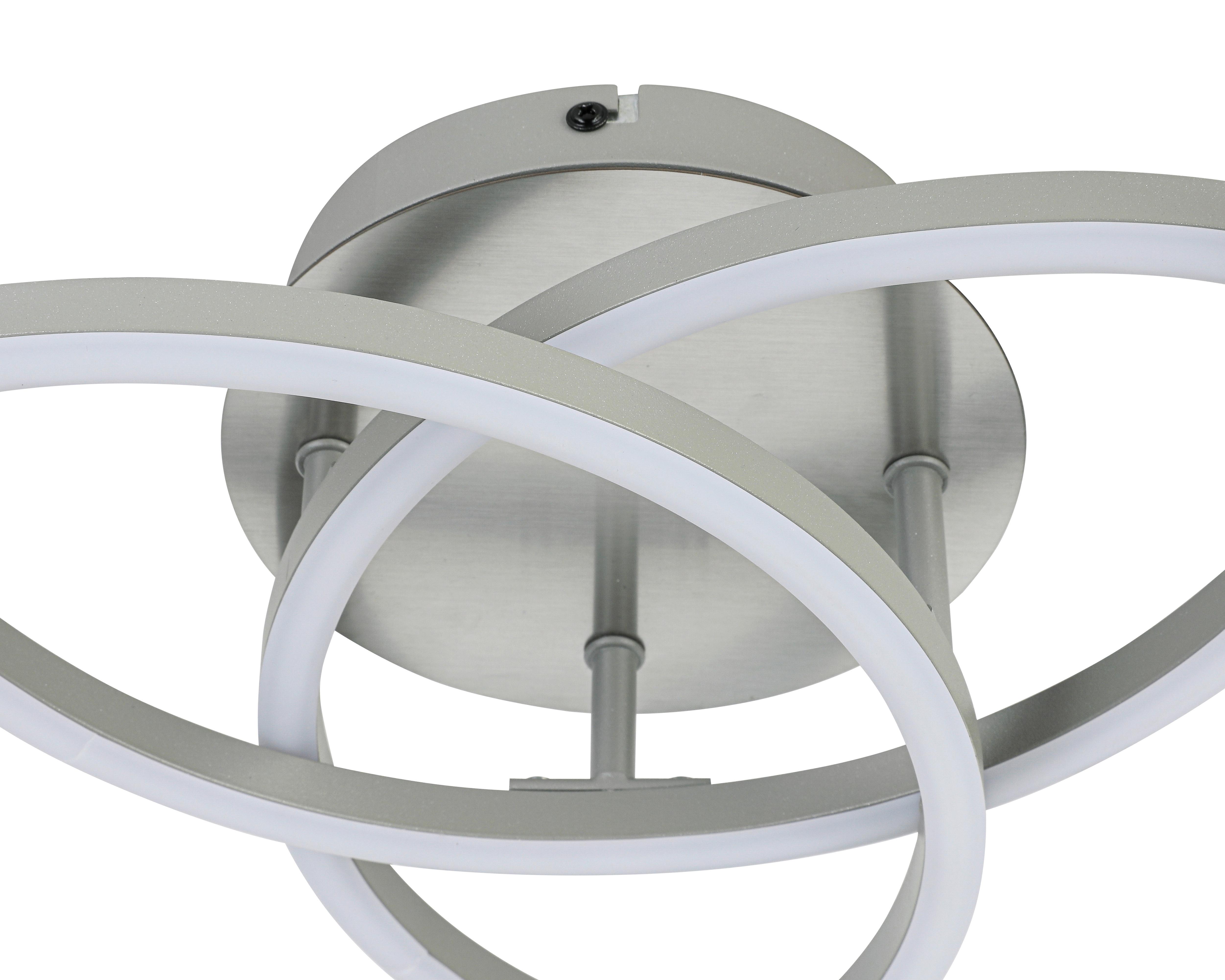 LED-TAKLAMPA ROLAND - silver/nickelfärgad, Modern, metall/plast (47/38,5/8cm) - Mömax