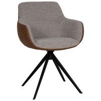 KRZESŁO Z PODŁOKIETNIKAMI FONS - greige/czarny, Design, metal/tkanina (61/85/61cm) - Valdera