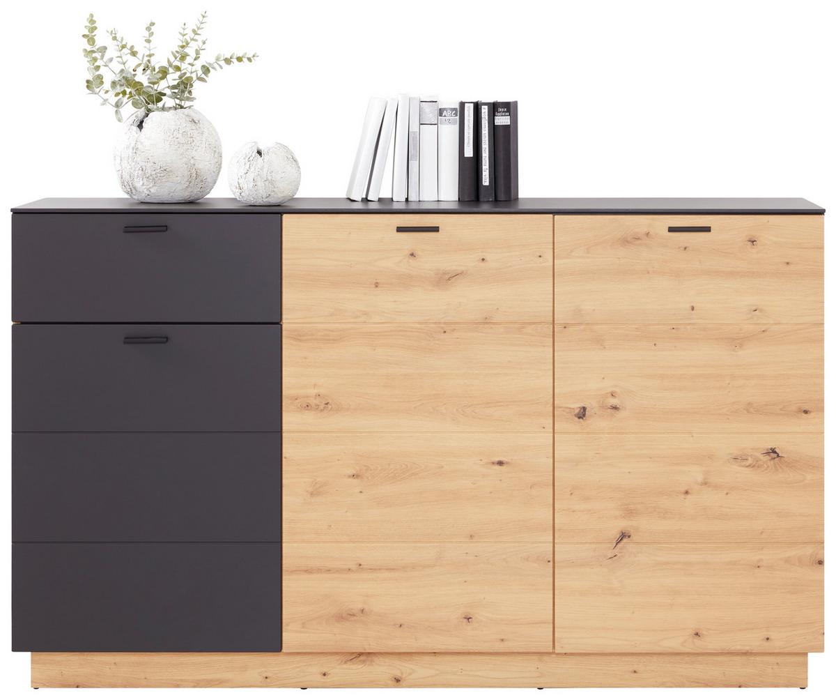 Komoda Tonale - siva/boje hrasta, Moderno, drvni materijal/plastika (159,7/97,8/40cm) - Modern Living