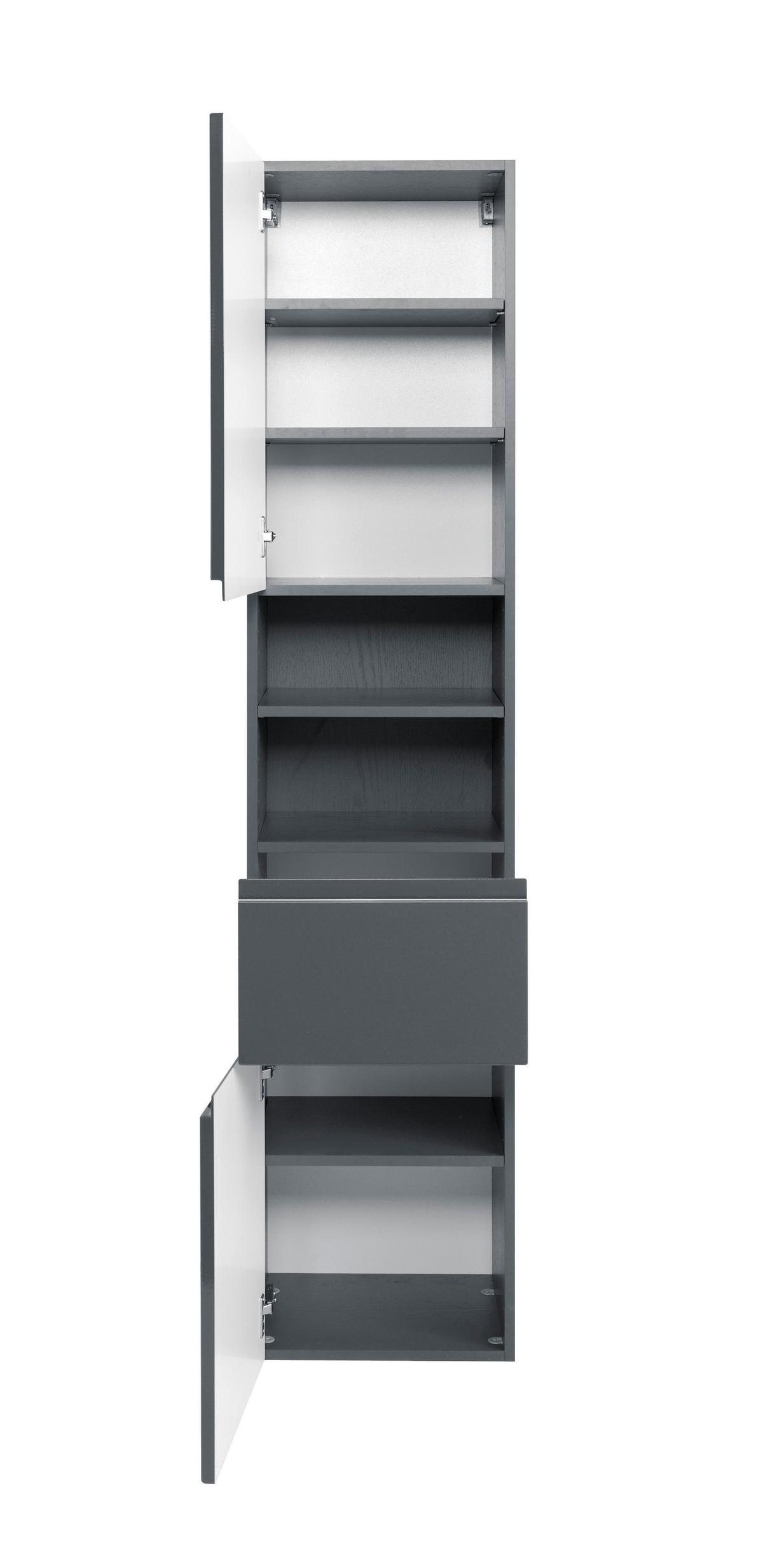 Hochschrank in Grau 'Cardiff' - Graphitfarben, Design, Holzwerkstoff (40/180/35cm) - Held