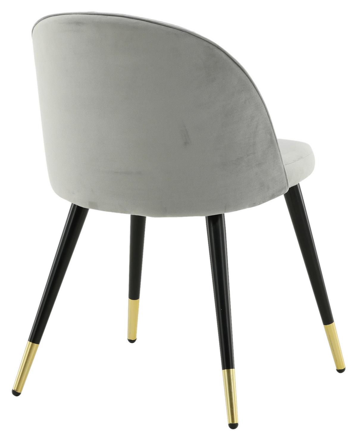 STUHL-SET VELVET - Hellgrau/Schwarz, Design, Textil/Metall (57/76.5/50cm) - Livetastic