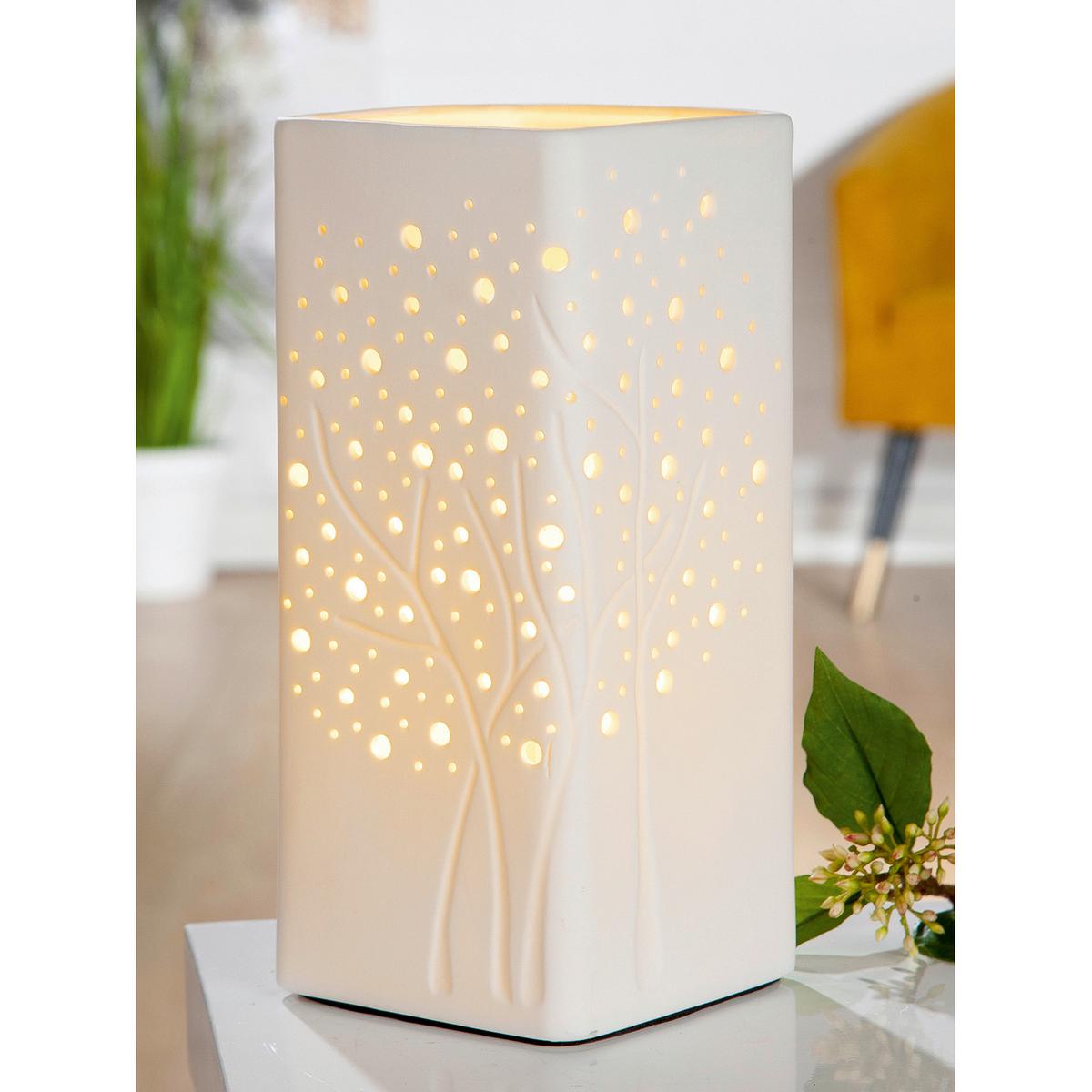 Tischleuchte Weiß matt - Weiß, Basics, Keramik (12/27/12cm)