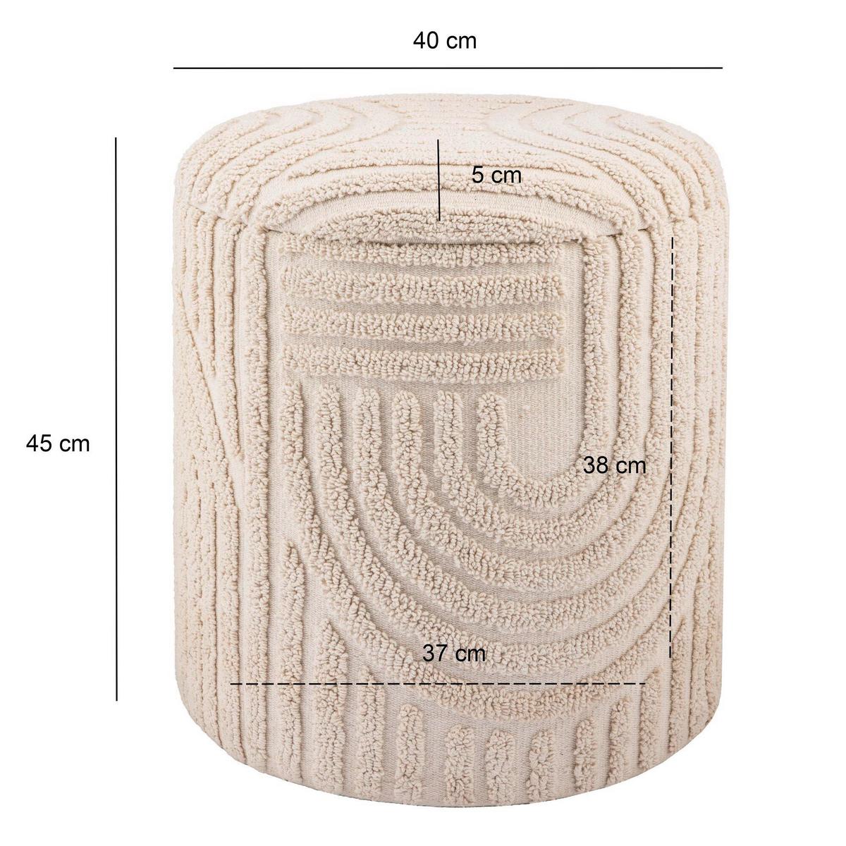 HOCKER WL7.428 - Beige, Basics, Textil (40/45/40cm) - Livetastic