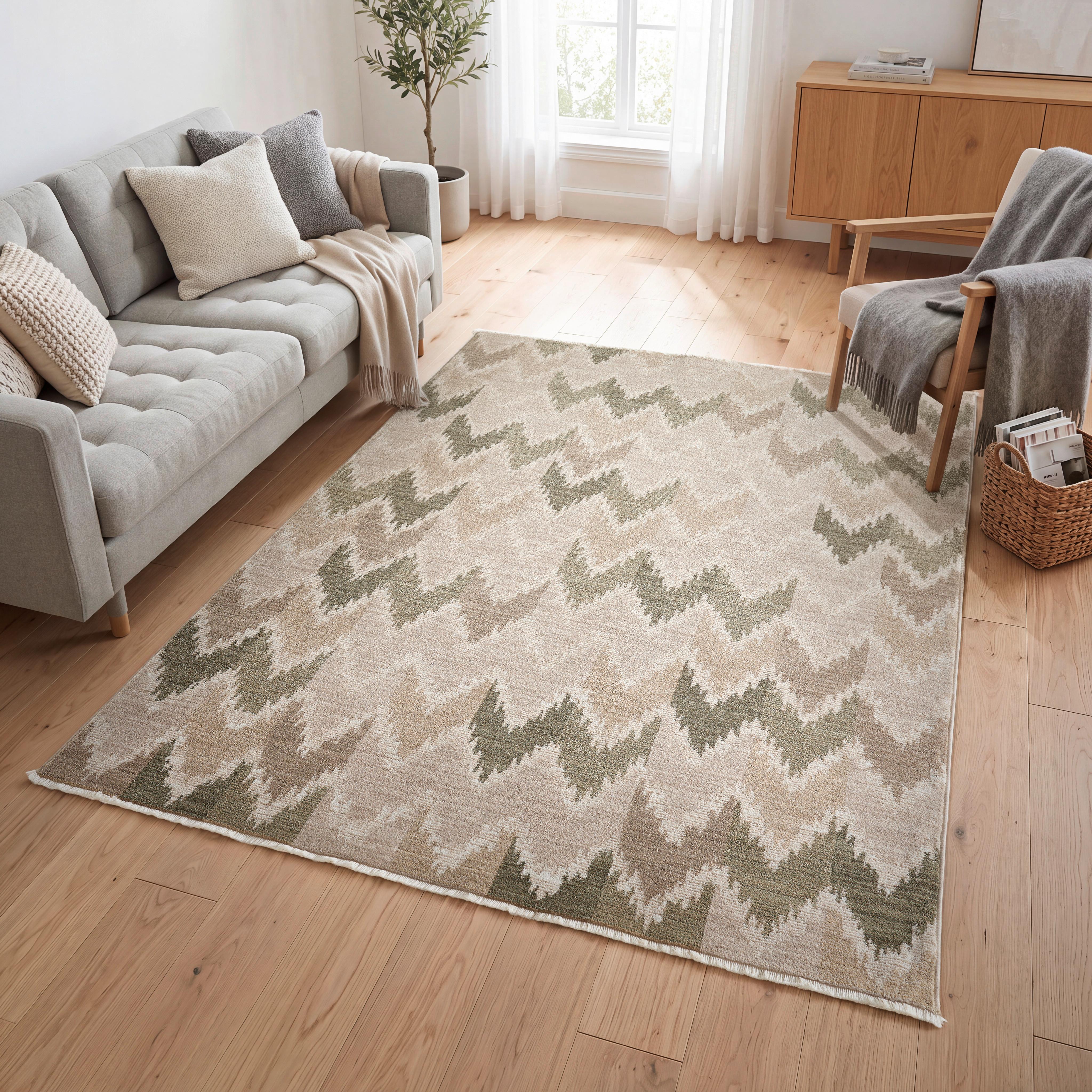 VÄVD MATTA HERRING WILLOW - grön, Klassisk, textil (120/170cm) - Mömax