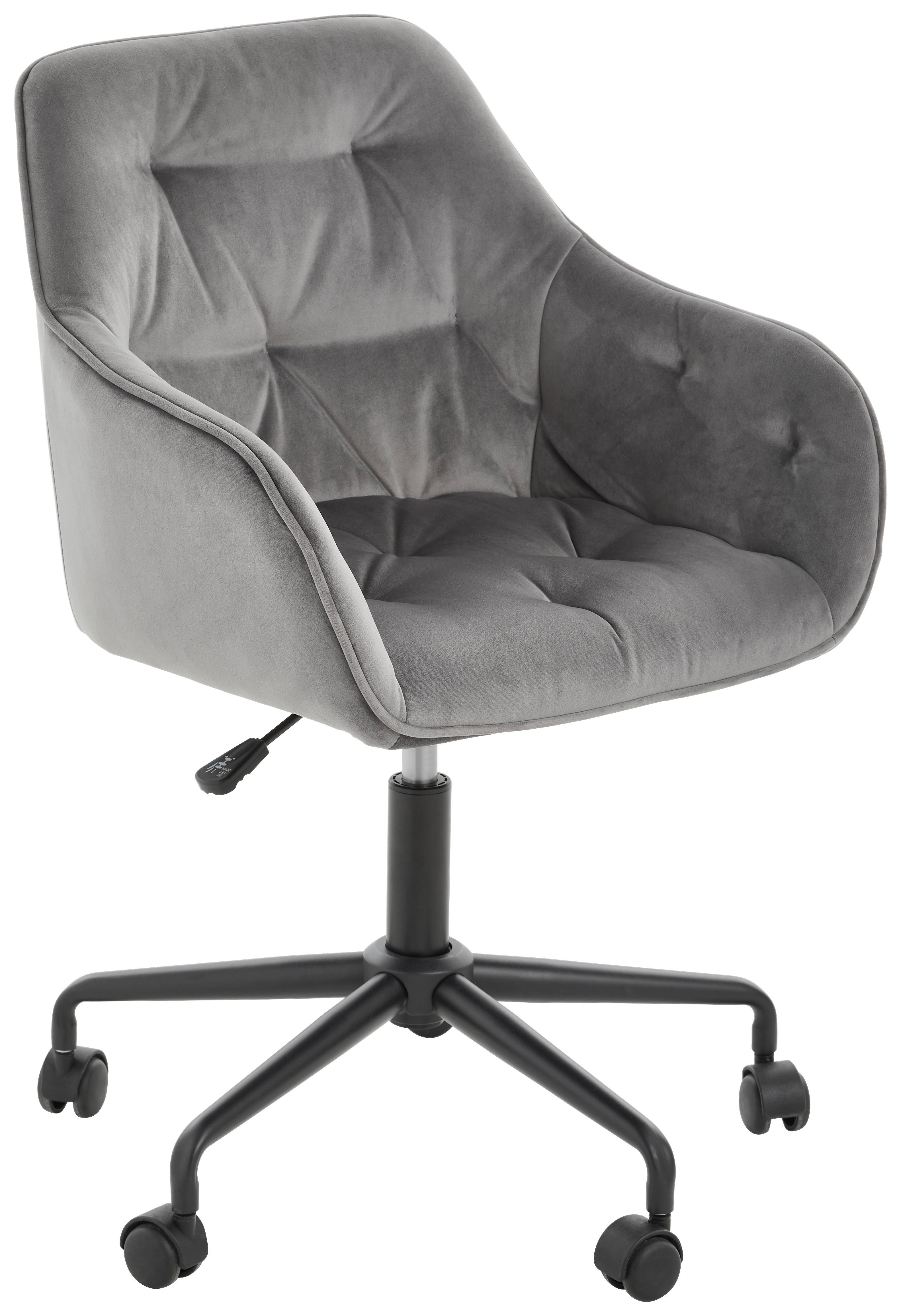 KRZESŁO OBROTOWE BROOKE - czarny/ciemnoszary, Trend, tworzywo sztuczne/metal (59/92/58,5cm) - Carryhome