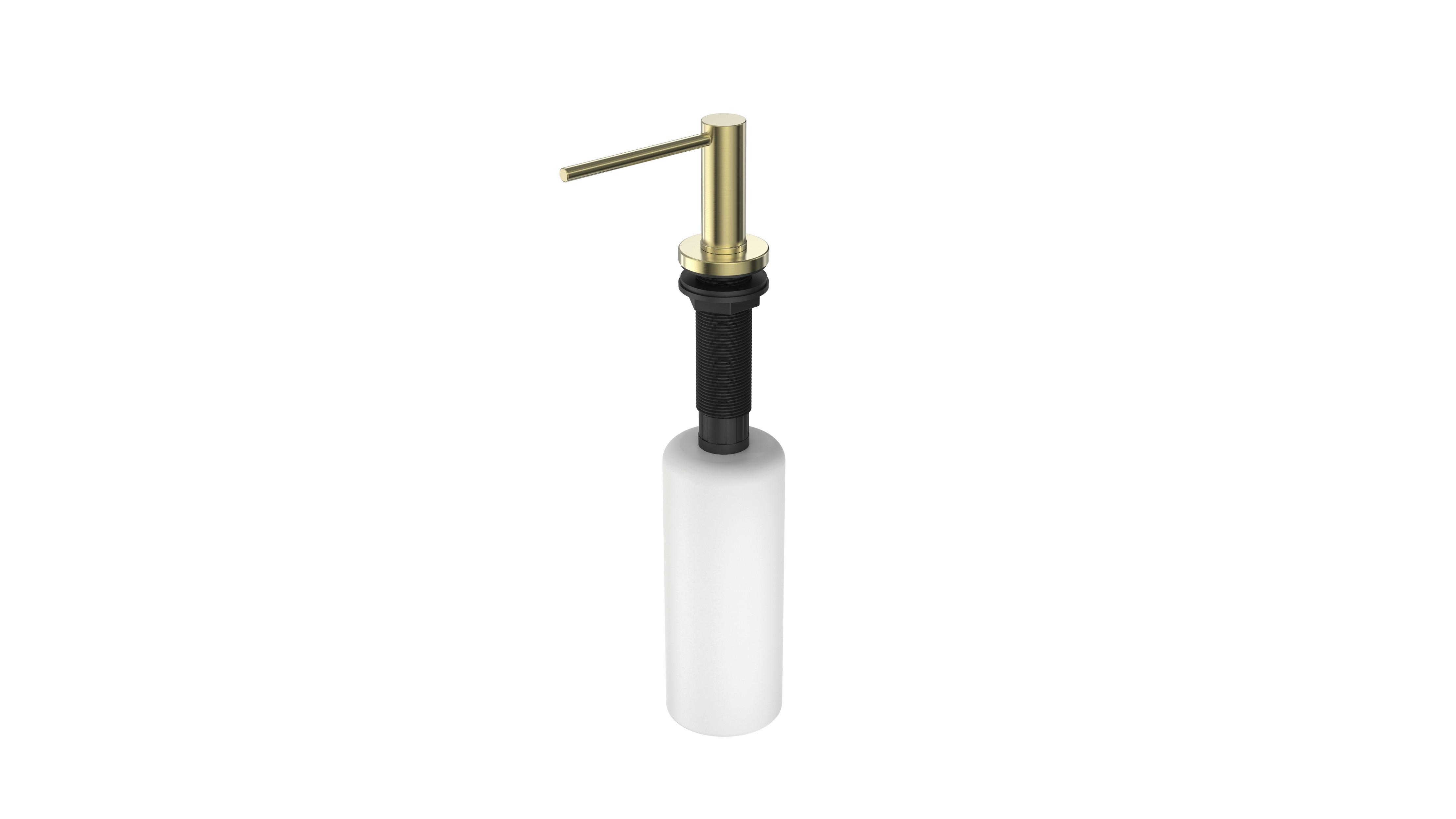 Seifenspender Aria Weiß/Goldfarben - Goldfarben/Weiß, Basics, Kunststoff/Metall (6,4cm) - Schütte