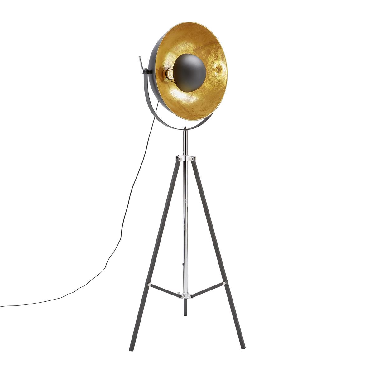 Stehleuchte Jule max. 60 Watt - Goldfarben/Schwarz, LIFESTYLE, Metall (50/176cm) - Mömax