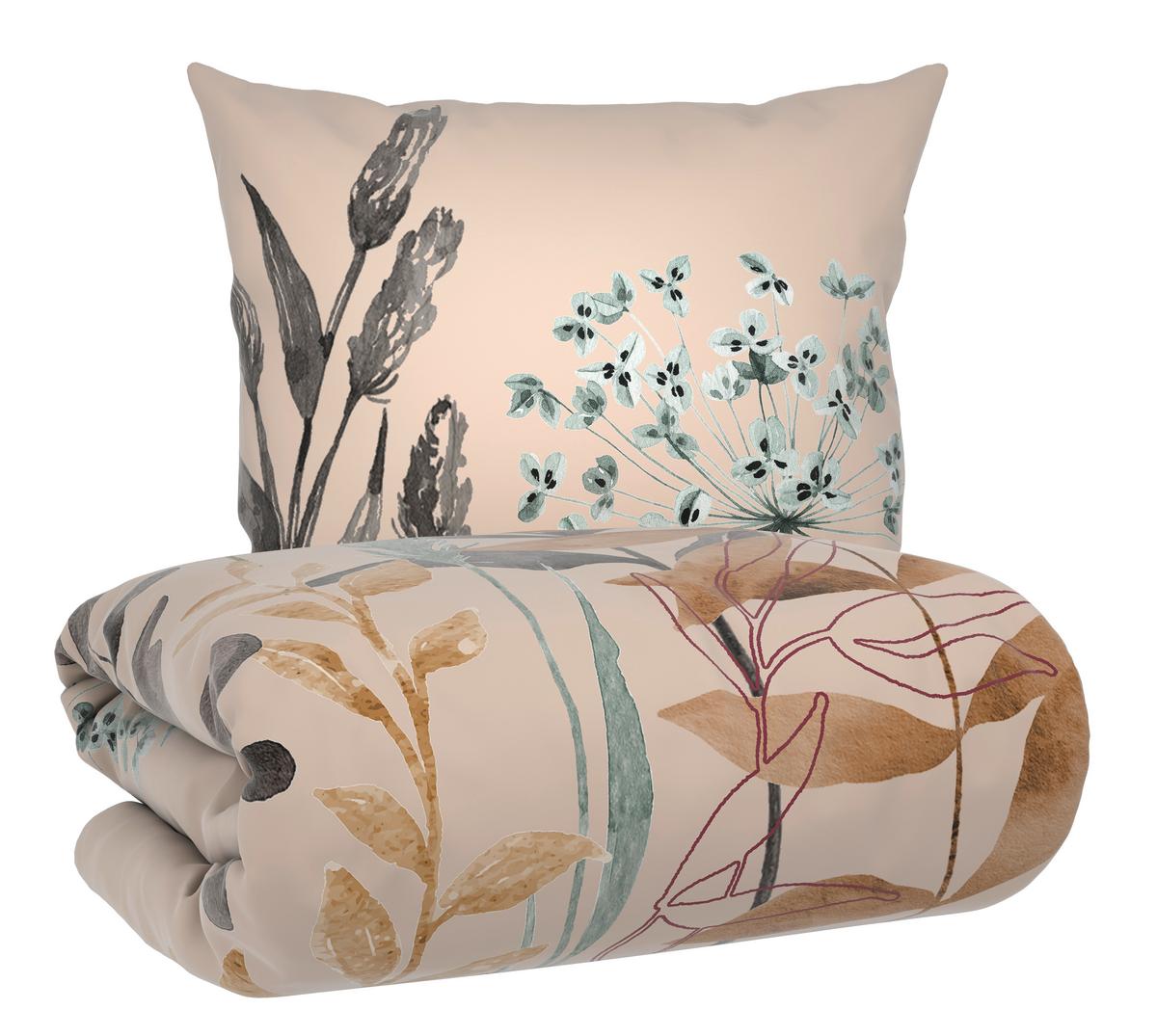Bettwäsche Leavi Beige ca. 135x200cm - Beige, MODERN, Textil (135/200cm) - Mömax