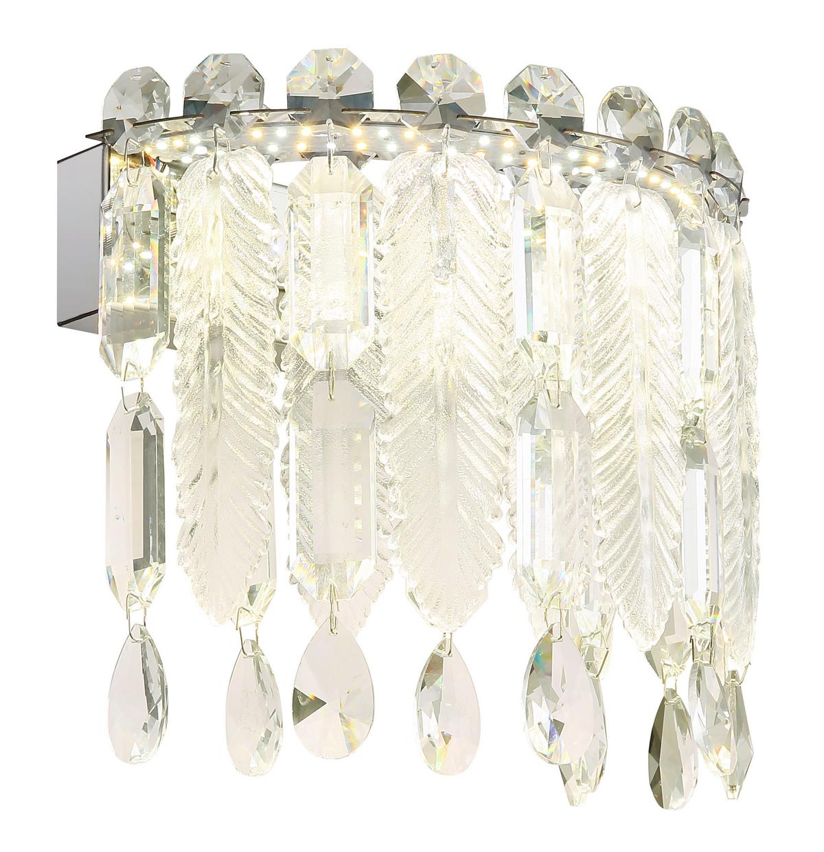 LED-Wandleuchte Klunka Klar/Chromfarben max. 12 Watt - Klar/Chromfarben, Konventionell, Glas/Metall (28/17/24,5cm) - Globo