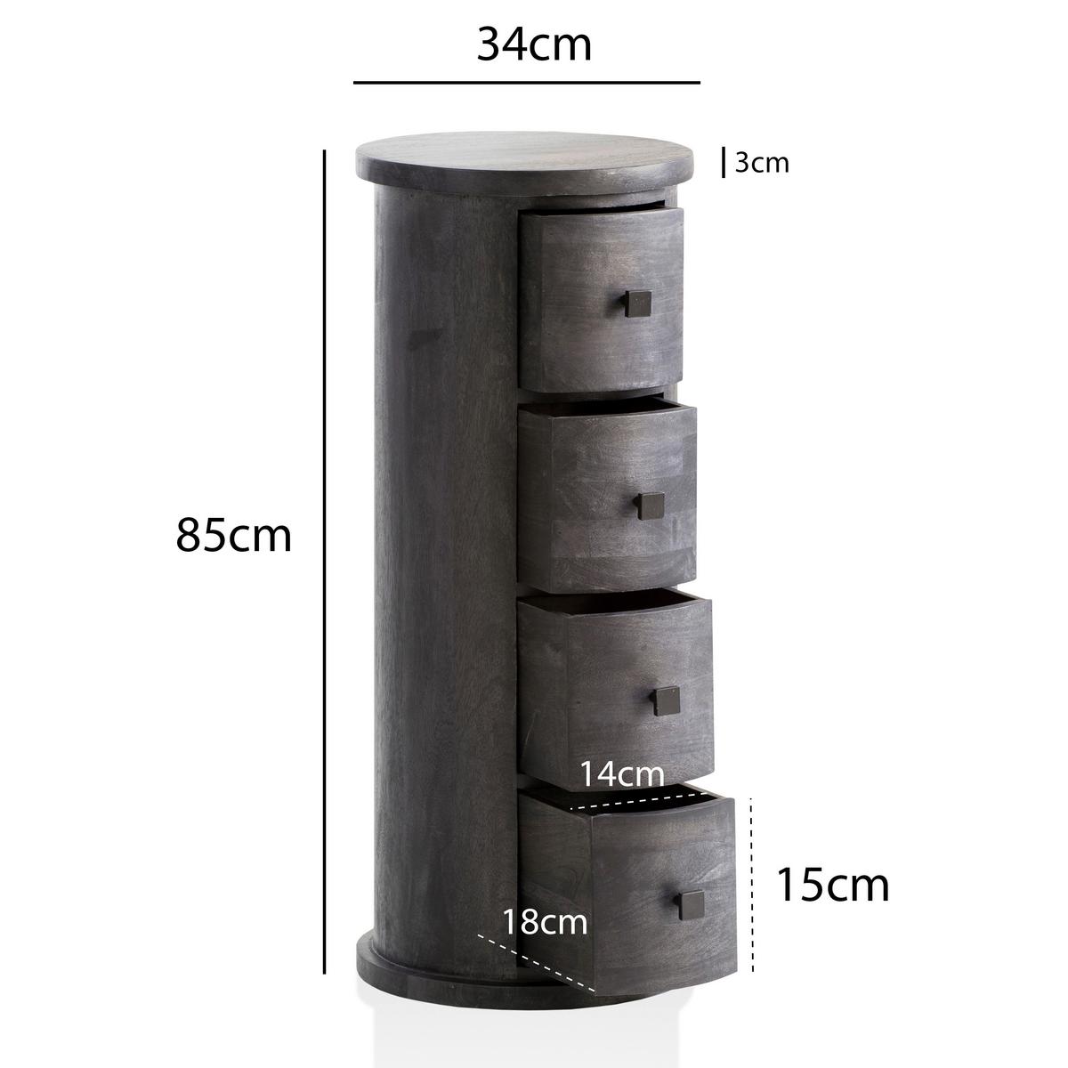 BEISTELLTISCH WL6.842 - Schwarz, Natur, Holz/Metall (34/85cm) - MID.YOU