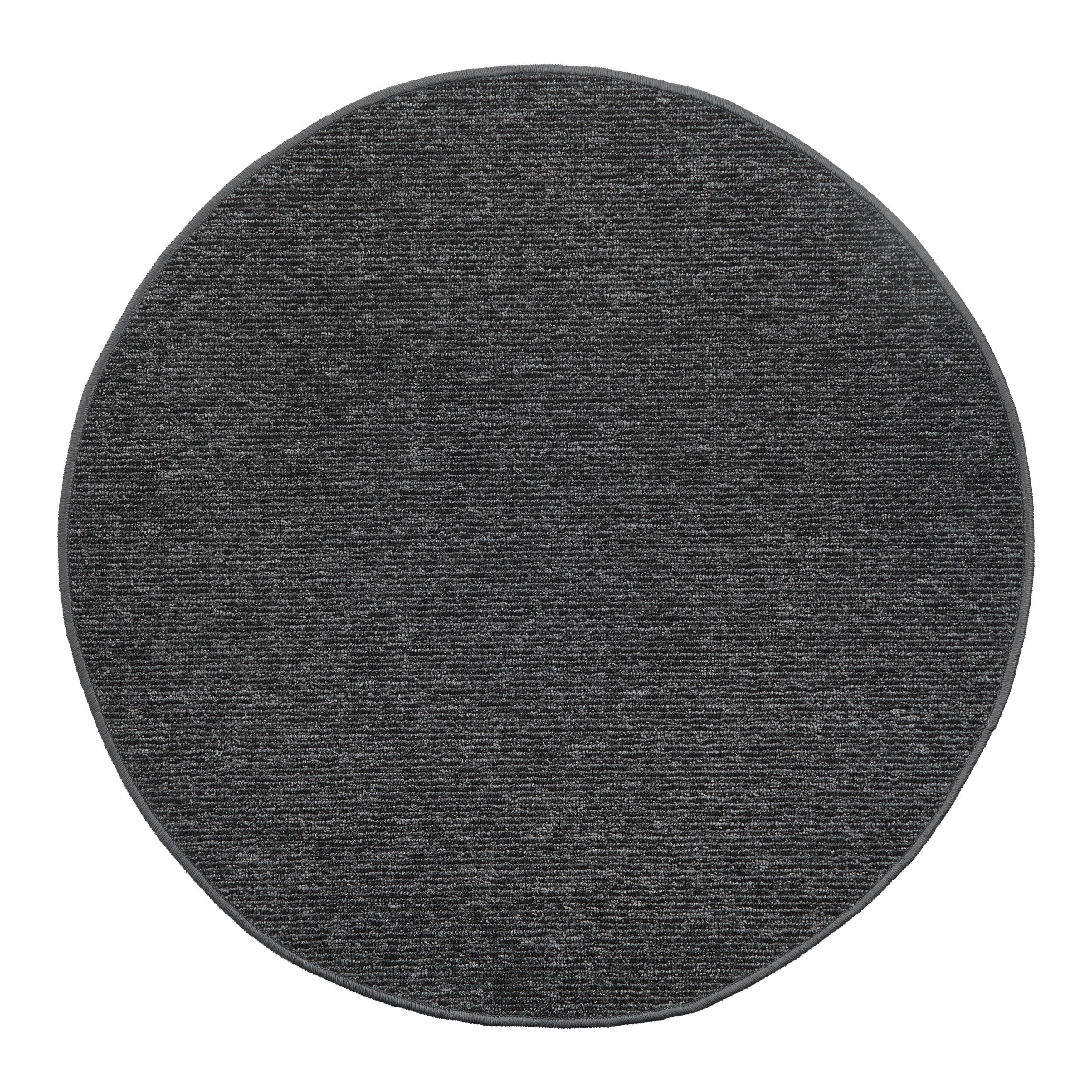 Flachwebeteppich Alex 1 in Anthrazit Ø ca. 80cm - Anthrazit, KONVENTIONELL, Textil (80cm) - Modern Living