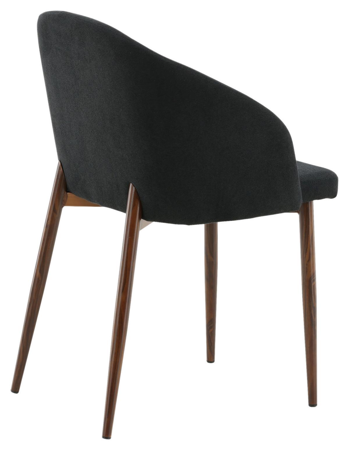 STUHL-SET ARCH - Walnussfarben/Schwarz, Design, Holz/Textil (48,5/83/55cm) - Livetastic