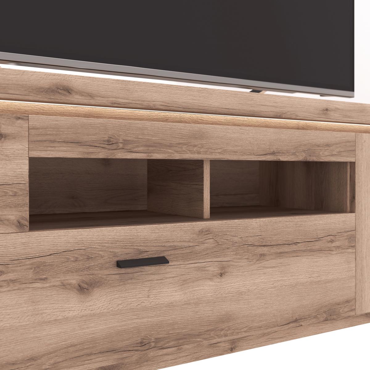 Tv-element Vancouver, Barva Hrasta, Led - barve hrasta/antracit, Moderno, kovina/leseni material (196/57/44cm) - Mömax